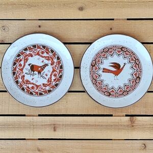 Vintage 1970s Speckled Native American Style Desert/Salad Plates Made In Japan